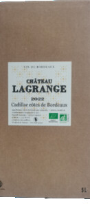 Chateau Lagrange - Cadillac Côtes Bordeaux BIB - Rouge - 2022